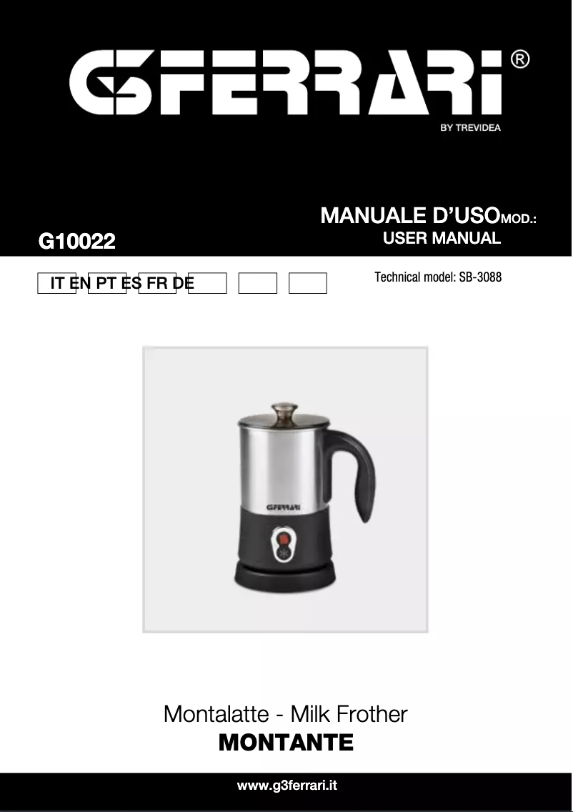 Page 1 de la notice Manuel utilisateur G3 Ferrari Montante G10022