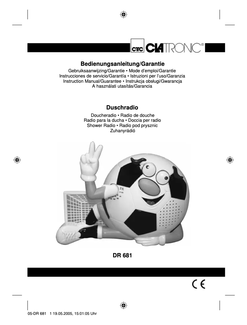 Page 1 de la notice Manuel utilisateur Clatronic DR 681