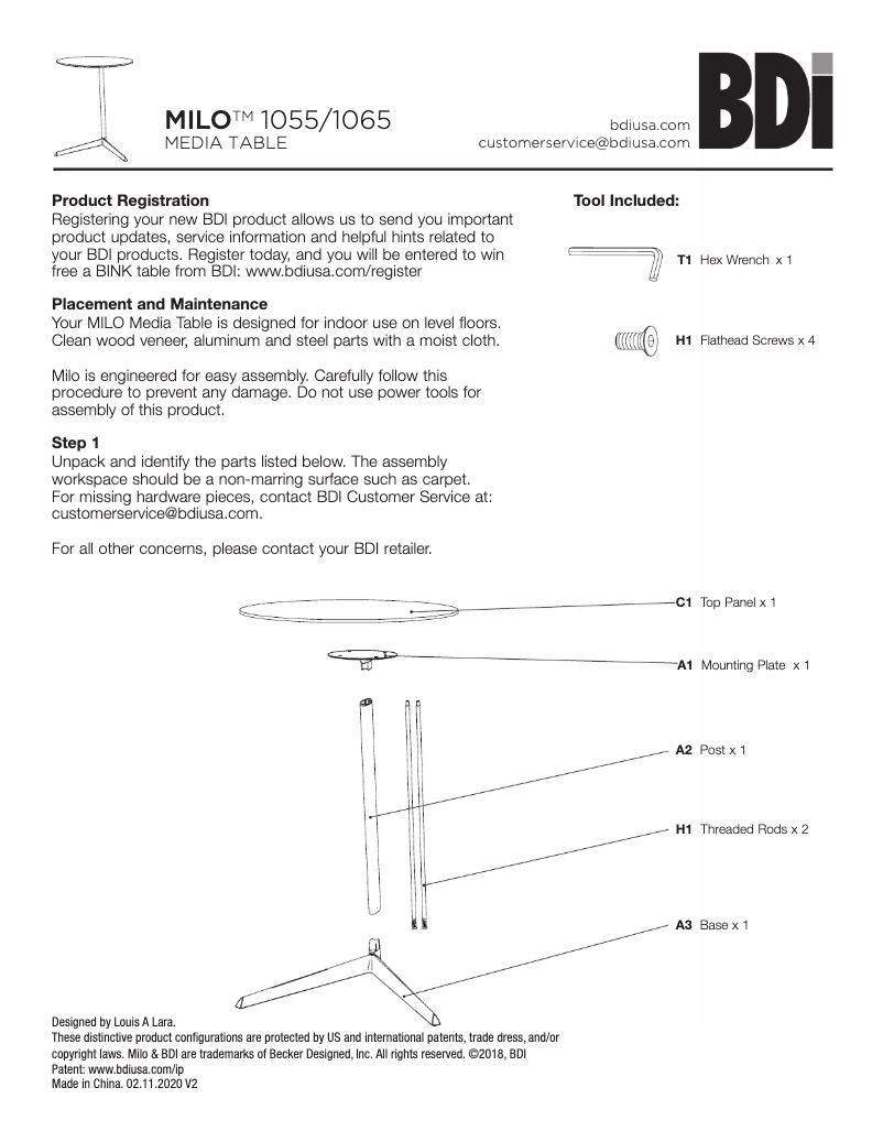 Image de la première page du manuel de l'appareil Milo 1065