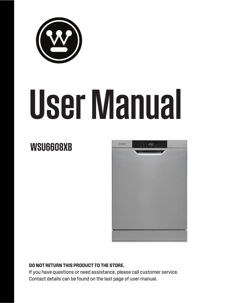 Page n°1 - Manuel utilisateur Westinghouse WSU6608XB