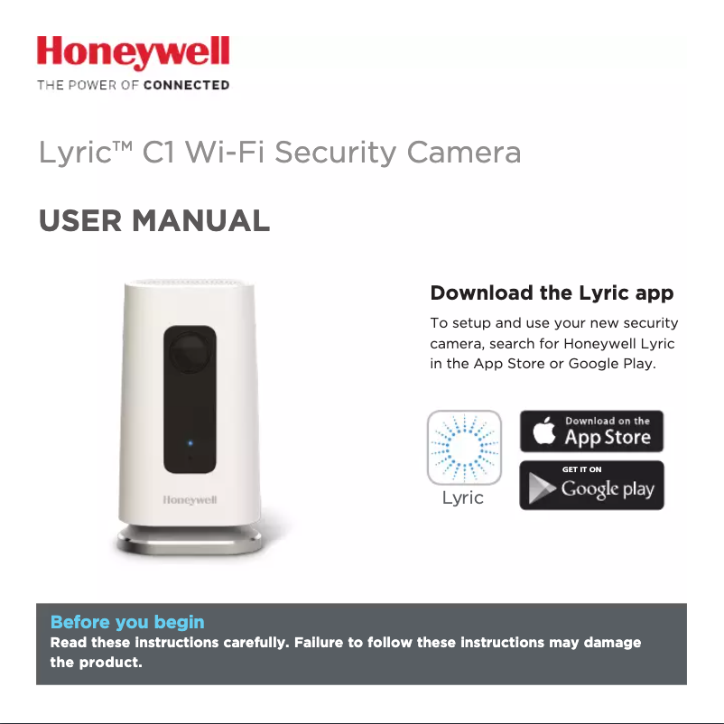 Page n°1 - Manuel utilisateur Honeywell Lyric C1
