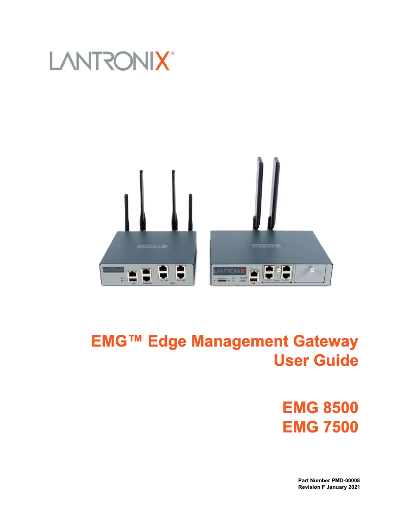 Page n°1 - Manuel utilisateur Lantronix EMG 7500