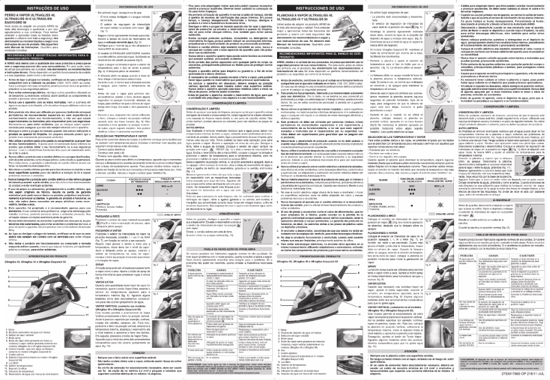 Page 1 de la notice Manuel utilisateur Arno Ultragliss 45