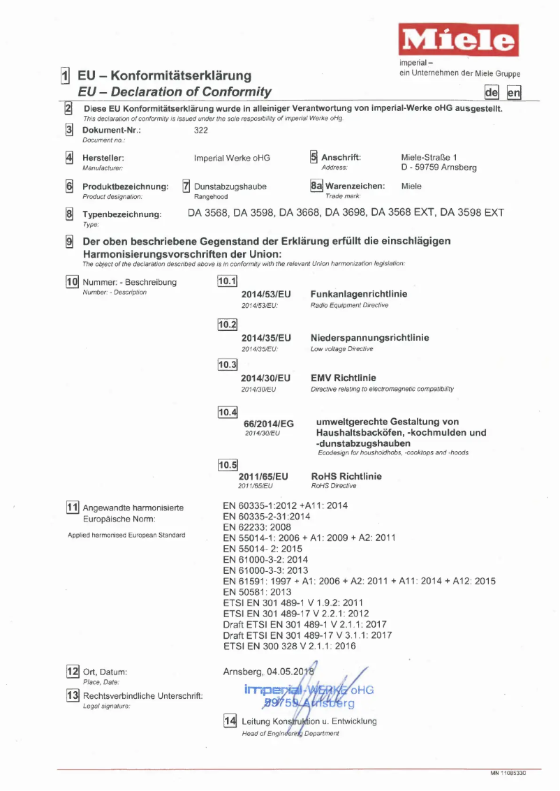 Imagen de la primera página del manual del dispositivo DA 3568 EXTA