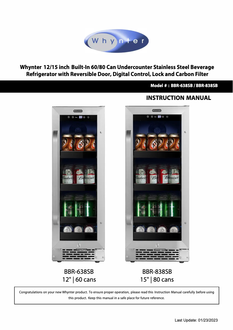 Image de la première page du manuel de l'appareil BBR-838SB