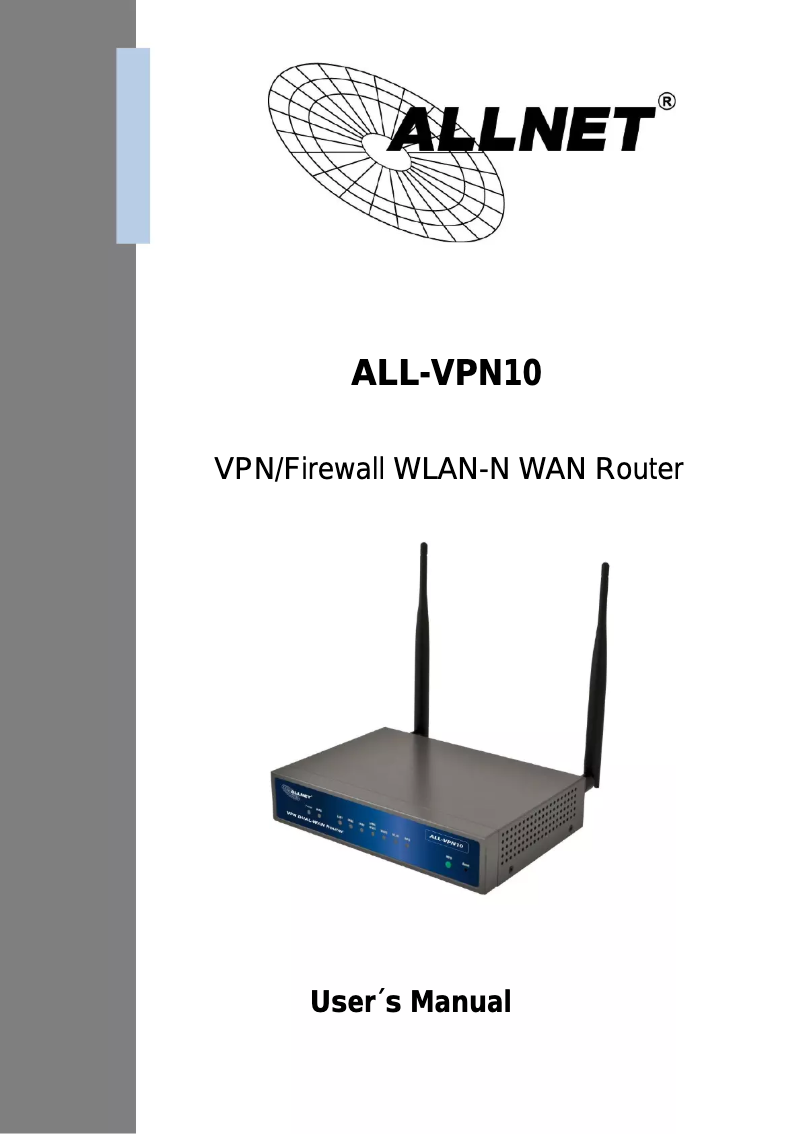 Page 1 de la notice Manuel utilisateur Allnet ALL-VPN10