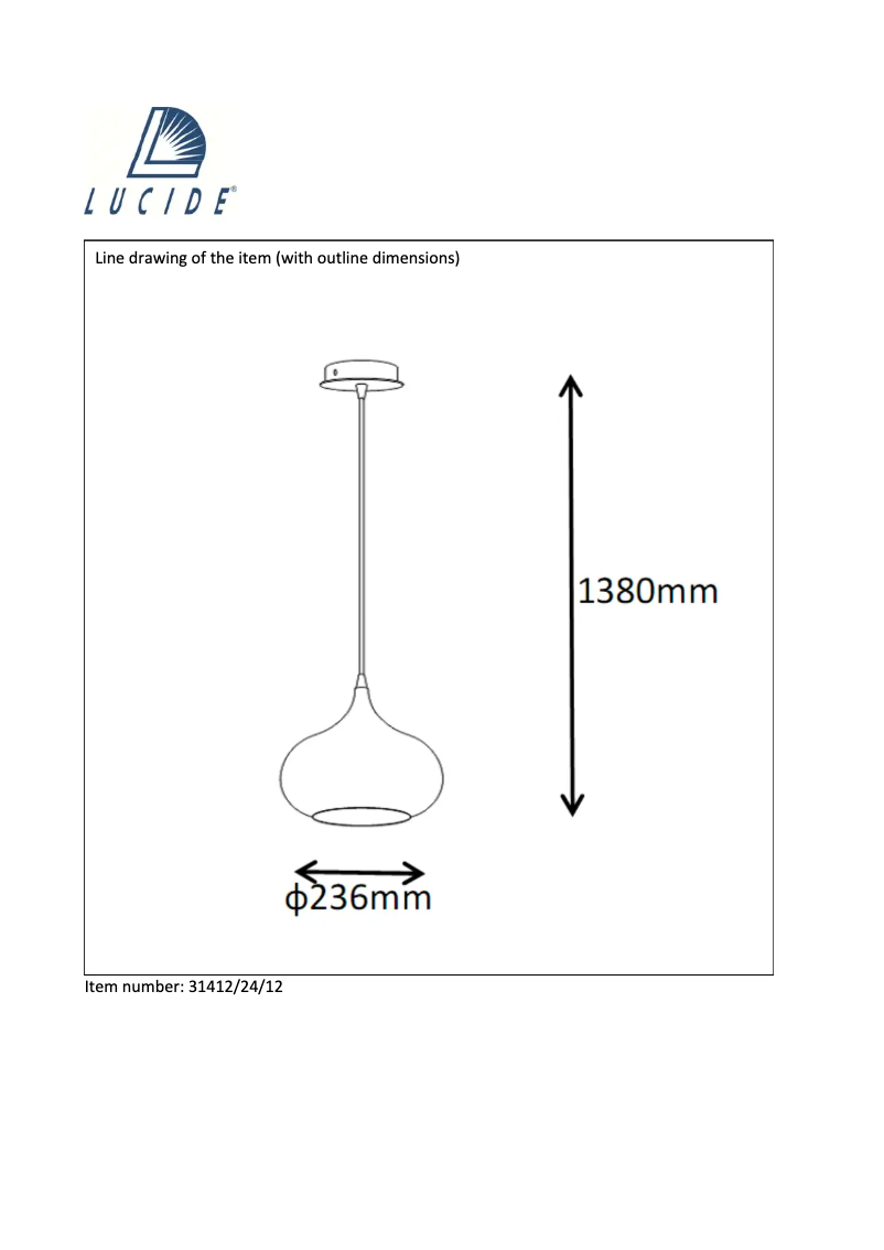 Page 1 de la notice Manuel utilisateur Lucide Riva 31412/24/12
