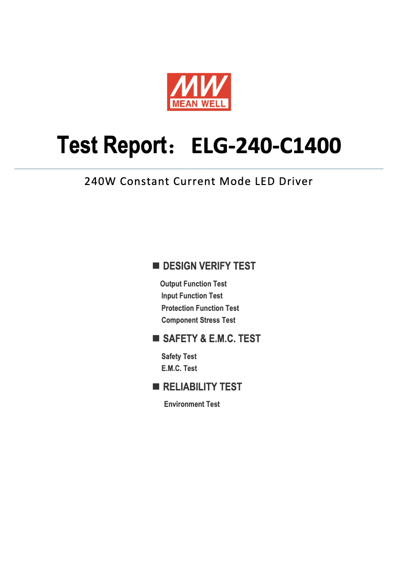 Image de la première page du manuel de l'appareil ELG-240-C1400