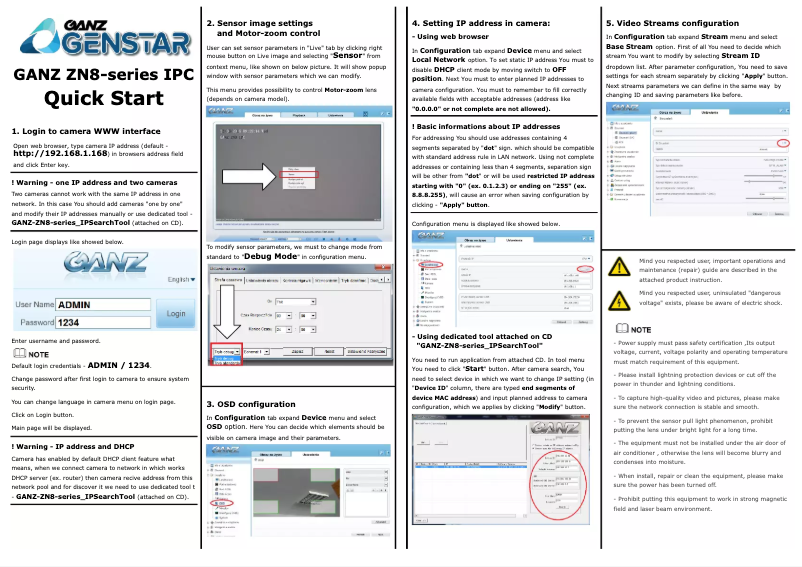 Page 1 de la notice Manuel utilisateur Ganz Genstar ZN8-M4NTFN4L