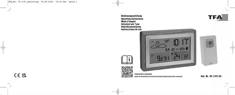 Page 1 de la notice Manuel utilisateur TFA OAK 35.1167.54