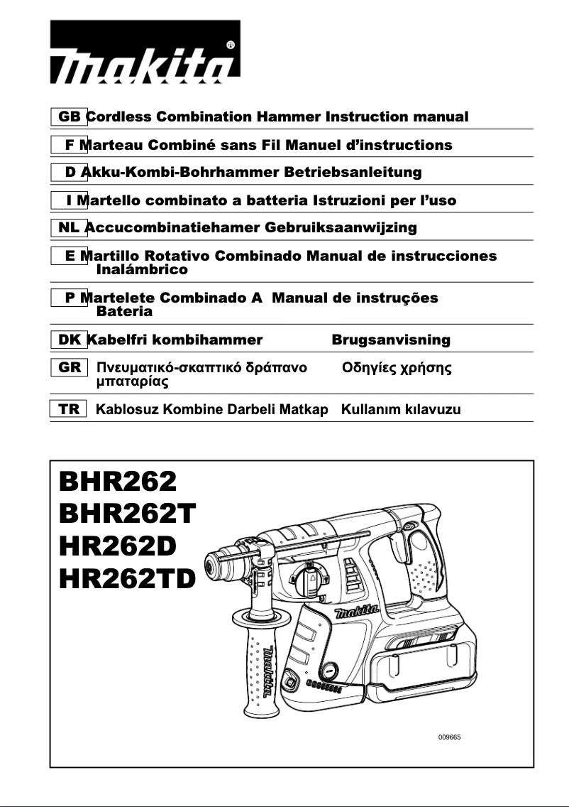 Page 1 de la notice Manuel utilisateur Makita HR262D