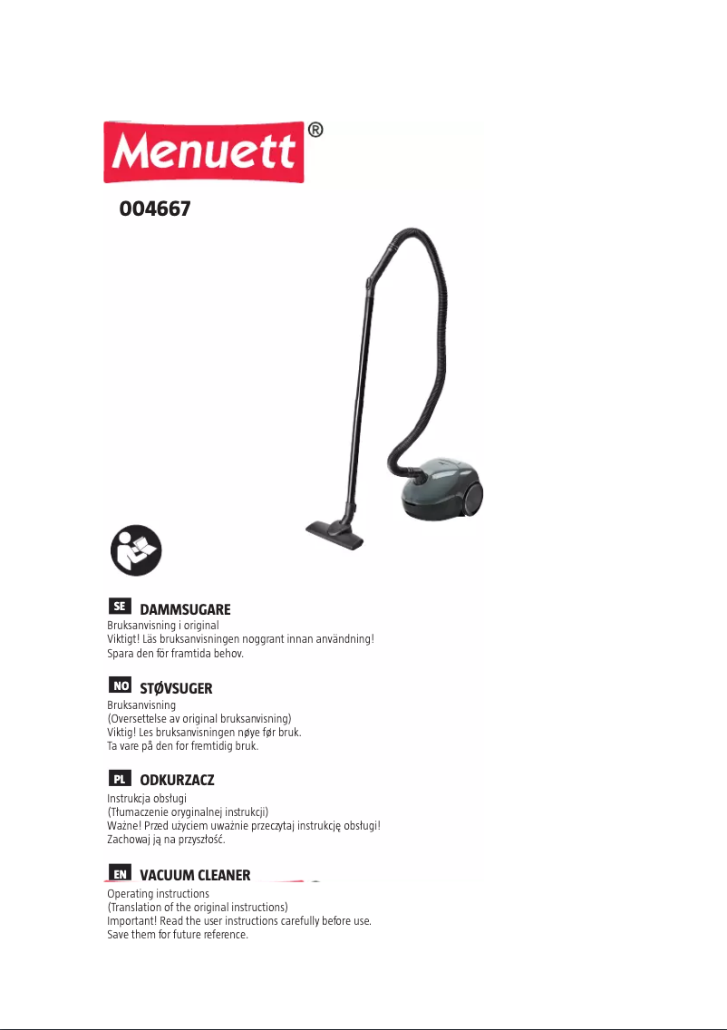 Page 1 de la notice Manuel utilisateur Menuett 004667