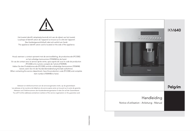 Image de la première page du manuel de l'appareil IKM640MAT