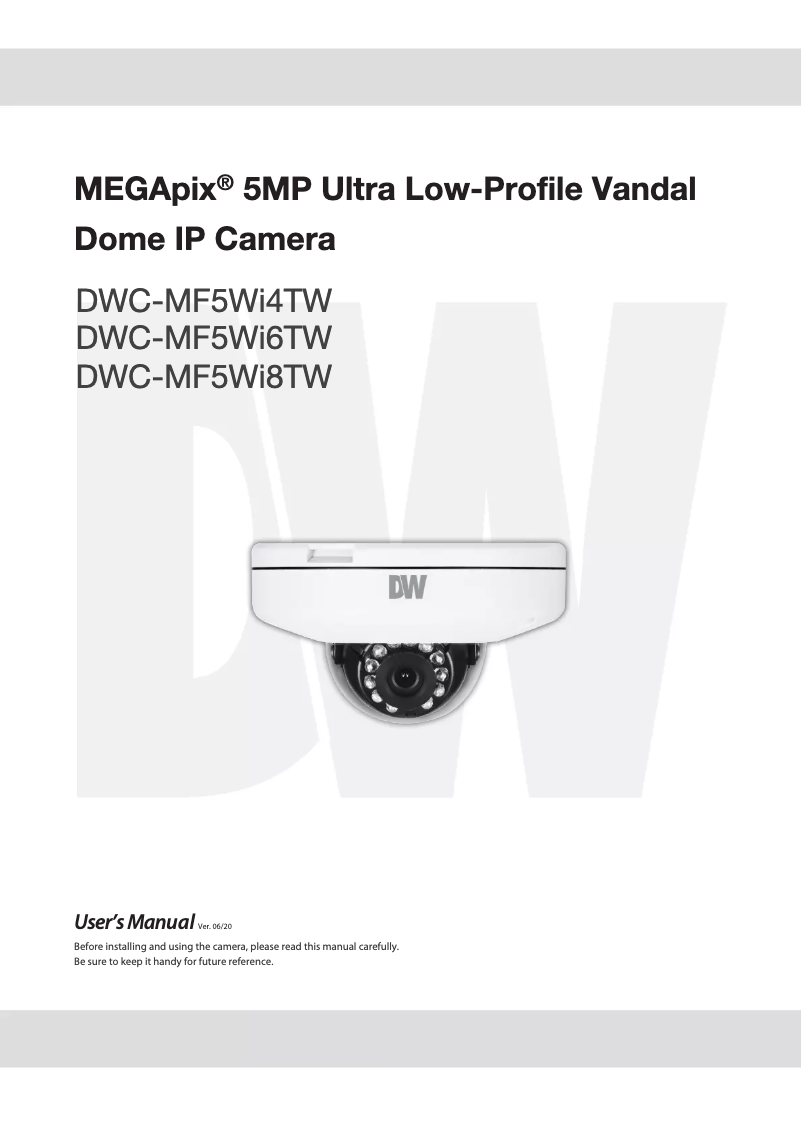 Image de la première page du manuel de l'appareil MegaPix DWC-MF5WI6TW