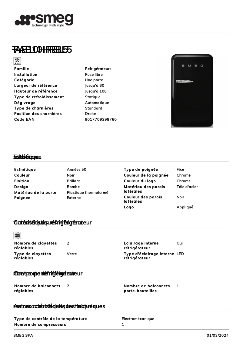 Image de la première page du manuel de l'appareil FAB10HRBL5