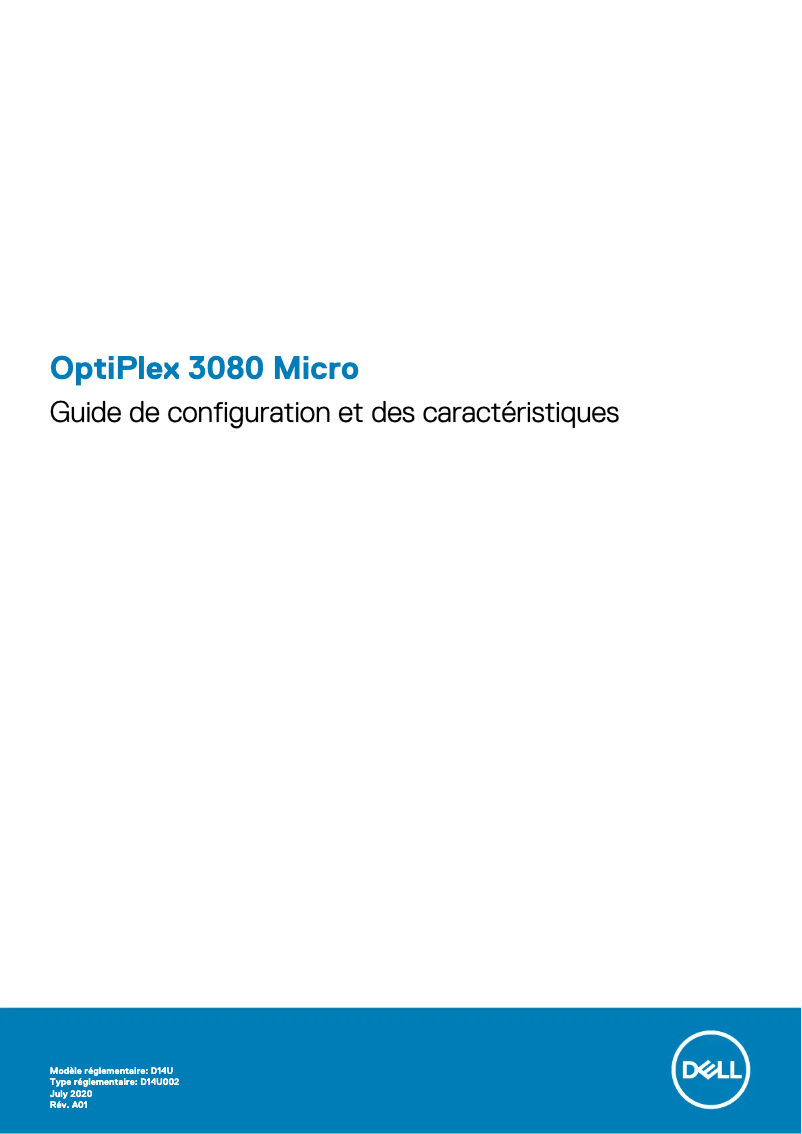 Image de la première page du manuel de l'appareil OptiPlex 3080