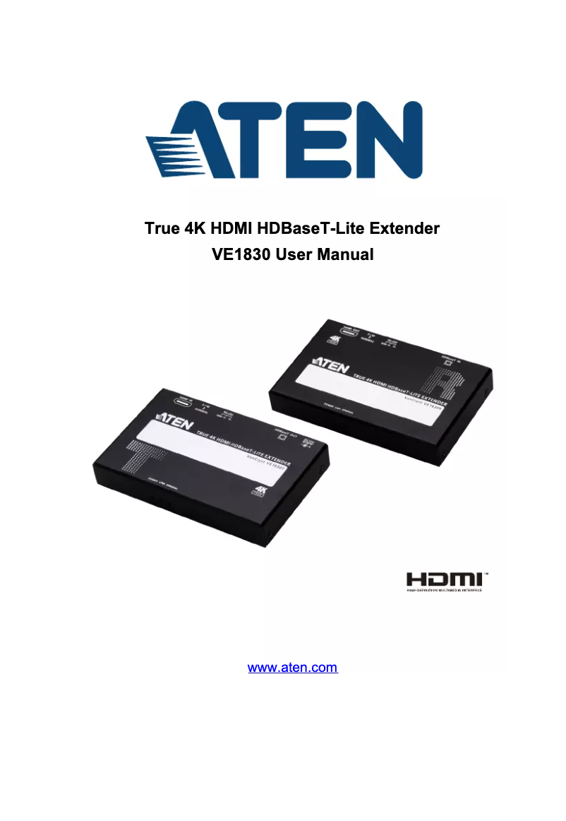 Page 1 de la notice Manuel utilisateur ATen VE1830