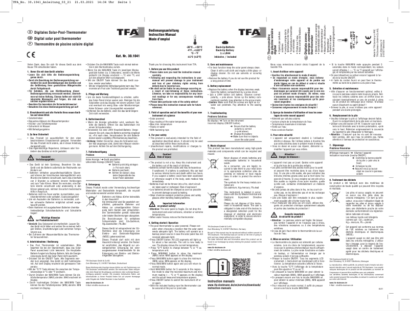 Página 1 del manual Manual de usuario TFA 30.1041