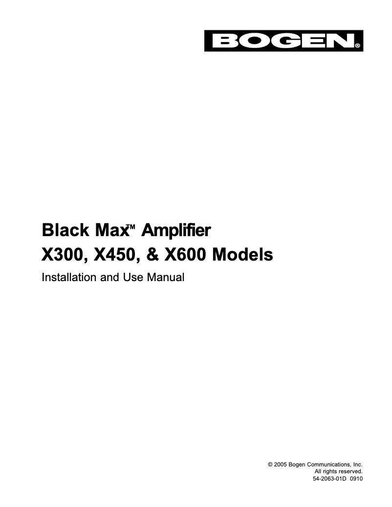 Image de la première page du manuel de l'appareil X300