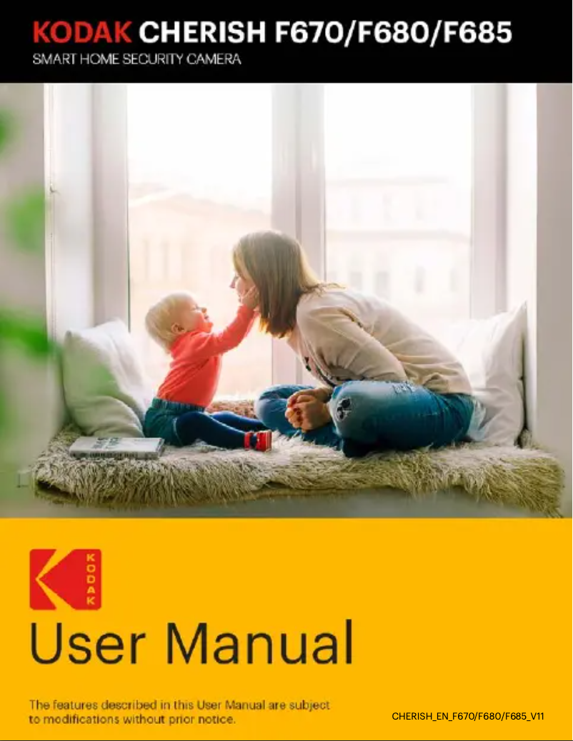 Page 1 de la notice Manuel utilisateur Kodak Cherish F685