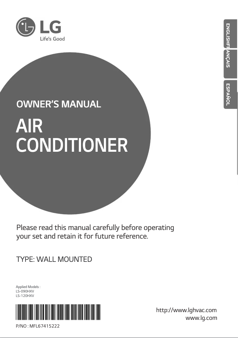 Page 1 de la notice Manuel utilisateur LG LSN120HXV