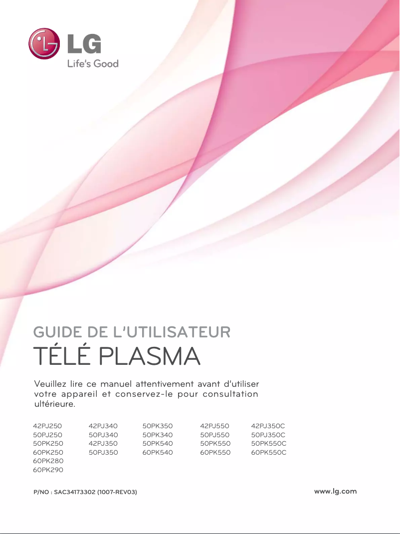 Page n°1 - Manuel utilisateur LG 60PK550C