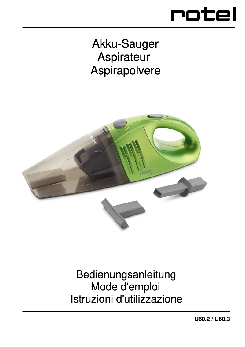 Page n°1 - Manuel utilisateur Rotel Turbo-Vac