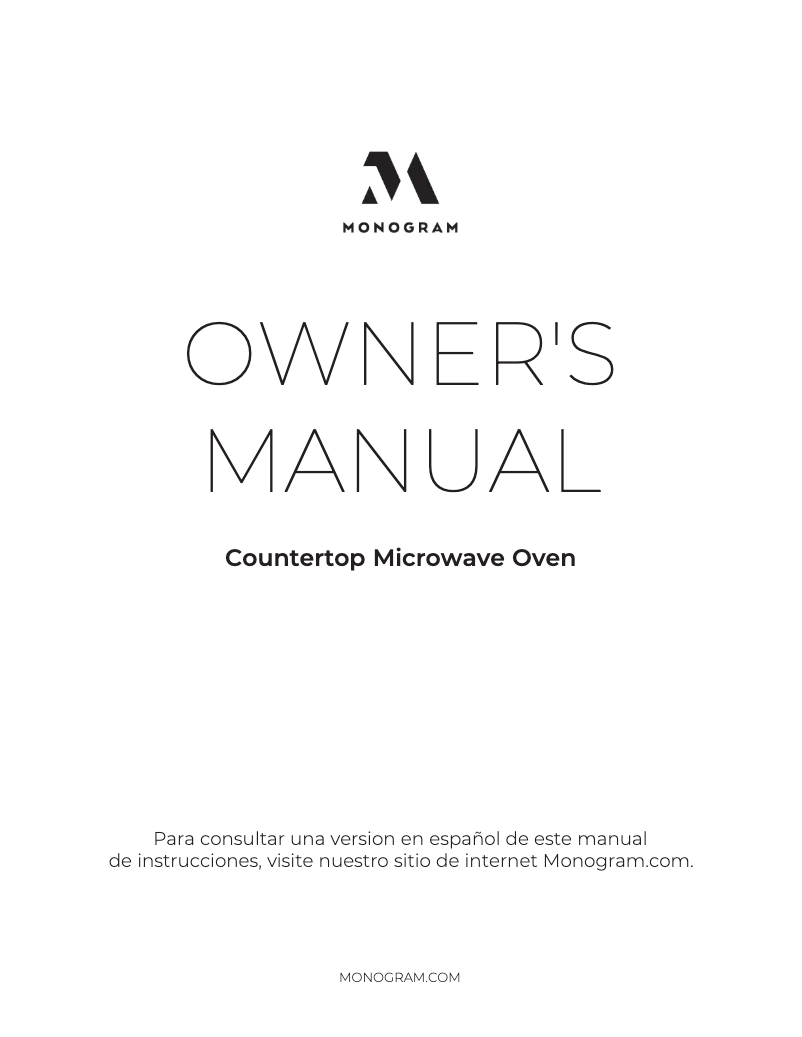Page n°1 - Manuel utilisateur Monogram ZEB1227SLSS