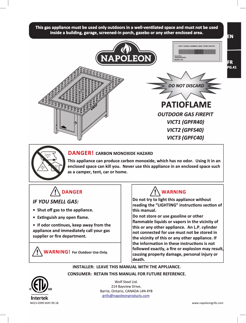 Image de la première page du manuel de l'appareil VICT3-BZ