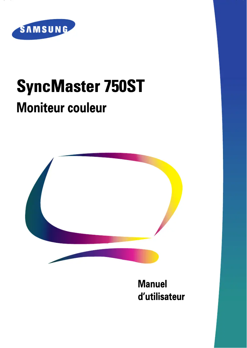 Page 1 de la notice Manuel utilisateur Samsung SyncMaster 750ST