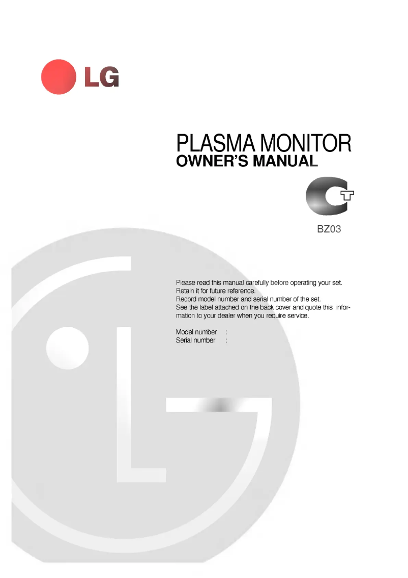 Page n°1 - Manuel utilisateur LG MT-50PZ90