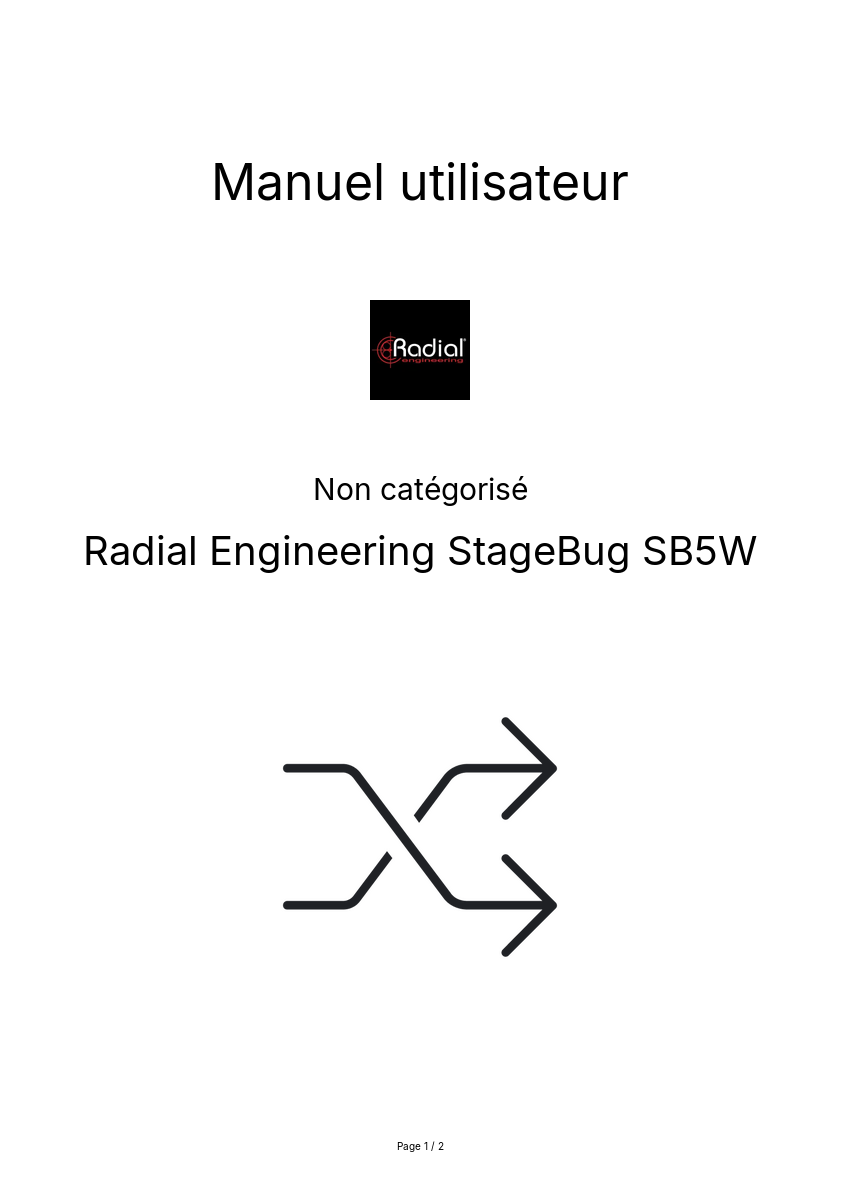 Image de la première page du manuel de l'appareil StageBug SB5W