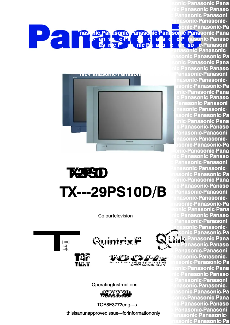 Imagen de la primera página del manual del dispositivo TX-29PS10D
