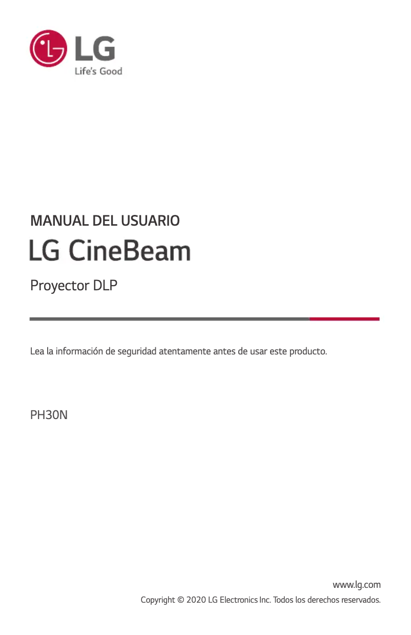 Página 1 del manual Manual de usuario LG CineBeam PH30N