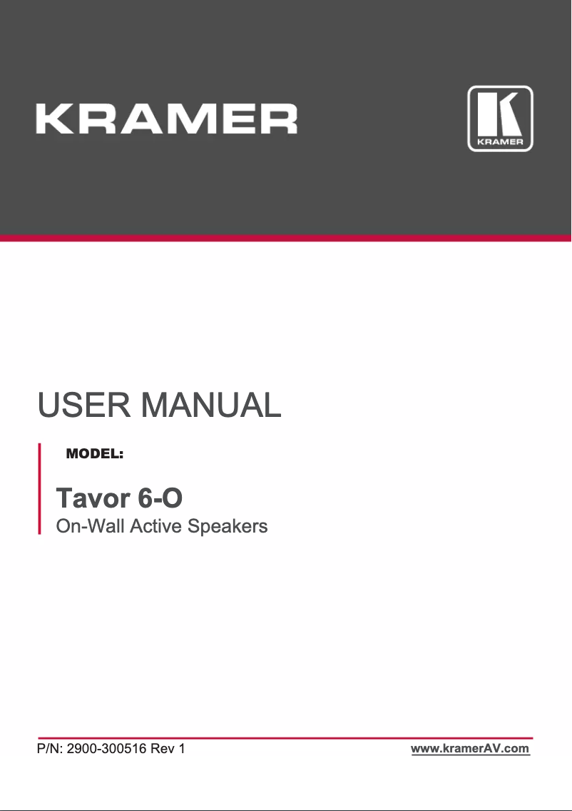 Page 1 de la notice Manuel utilisateur Kramer Tavor 6-O