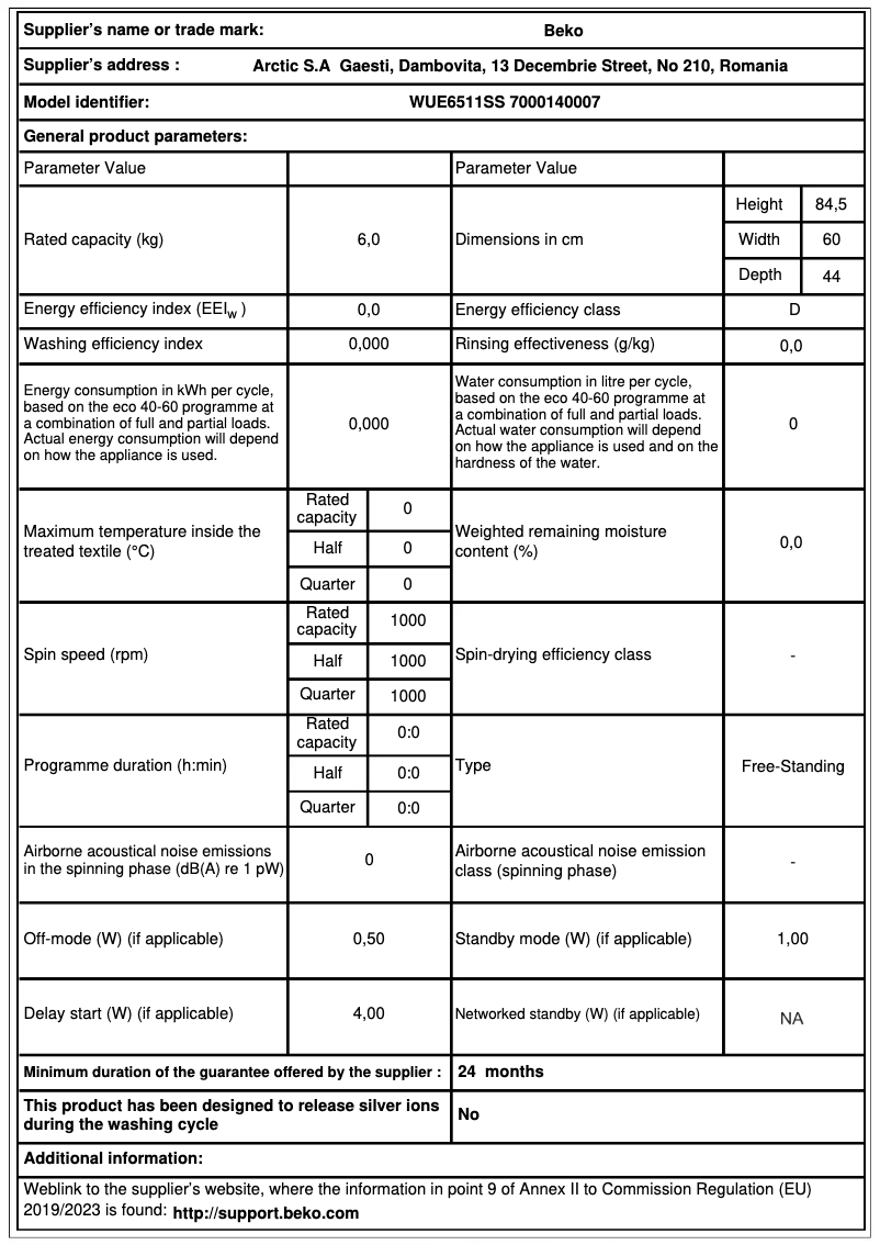 Image de la première page du manuel de l'appareil WUE6511SS