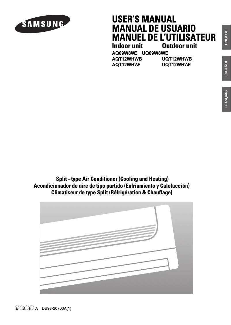 Page n°1 - Manuel utilisateur Samsung IAQT12WHWE