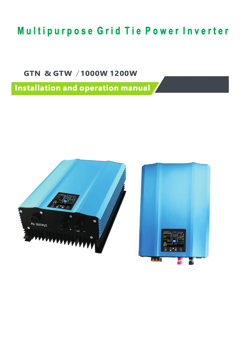 Page n°1 - Manuel utilisateur Soyosource GTN-1000G24-2-RS