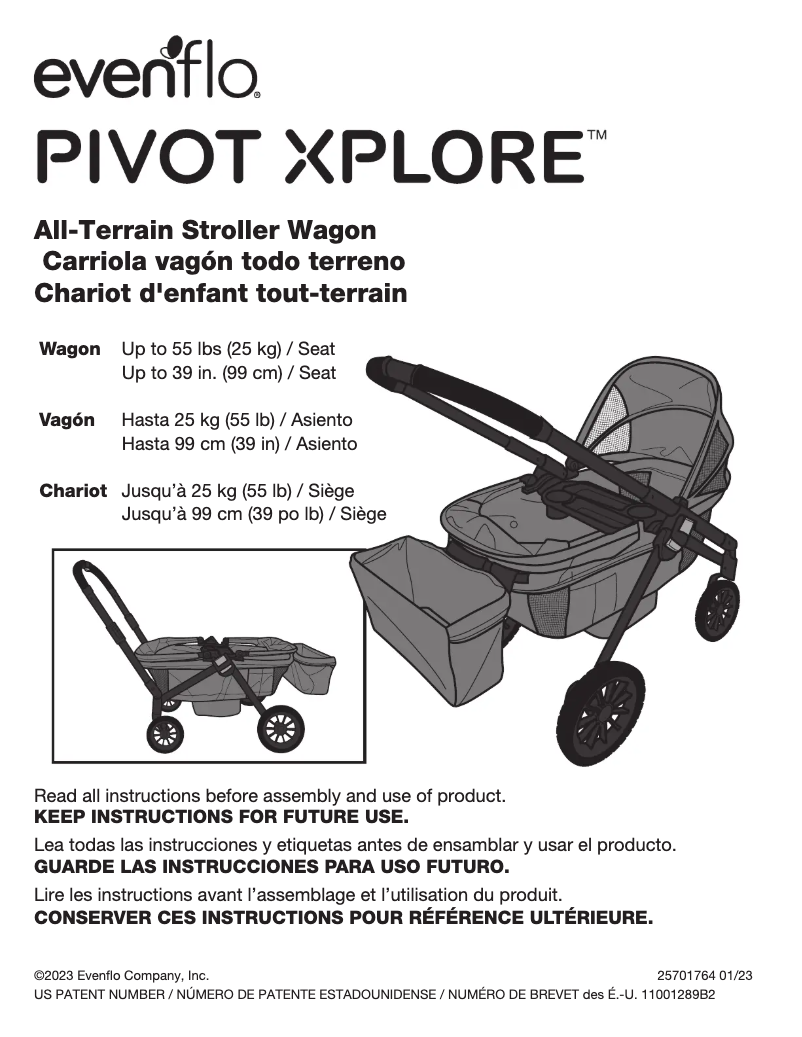 Page 1 de la notice Manuel utilisateur Evenflo Pivot Xplore