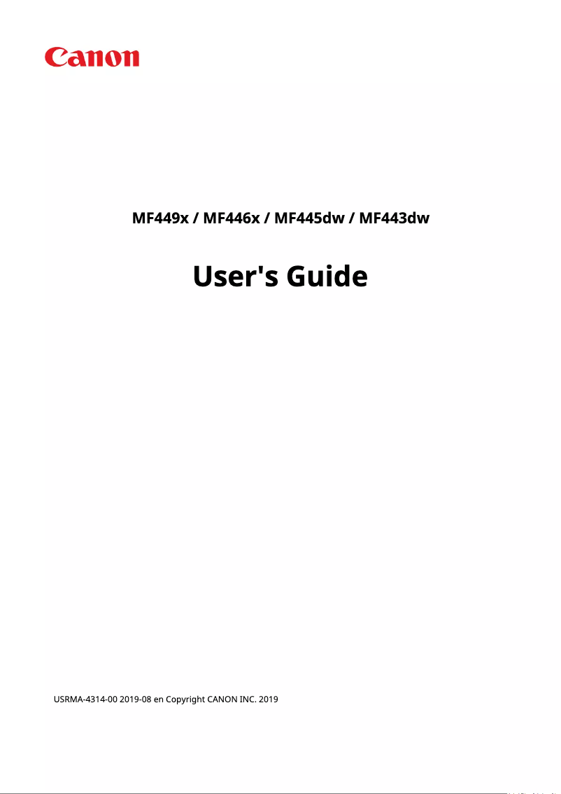 Page 1 de la notice Manuel utilisateur Canon i-Sensys MF445DW