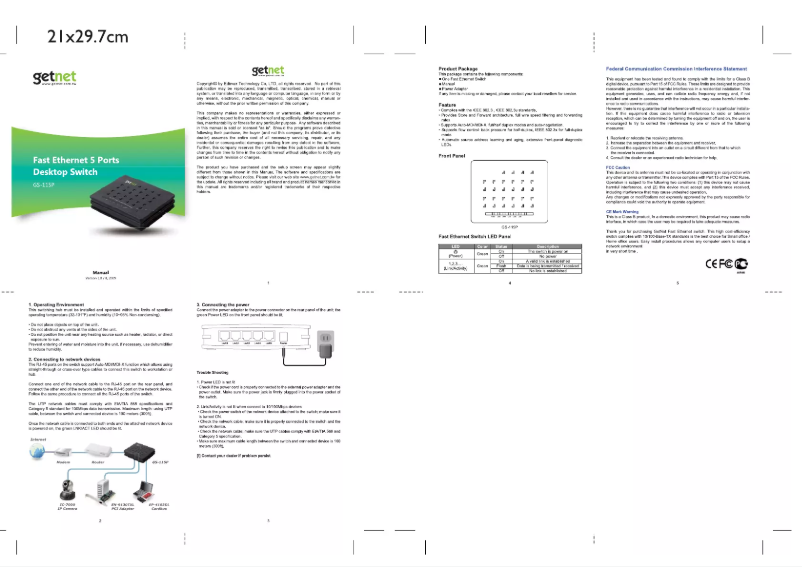 Page n°1 - Manuel utilisateur Getnet GS-115P
