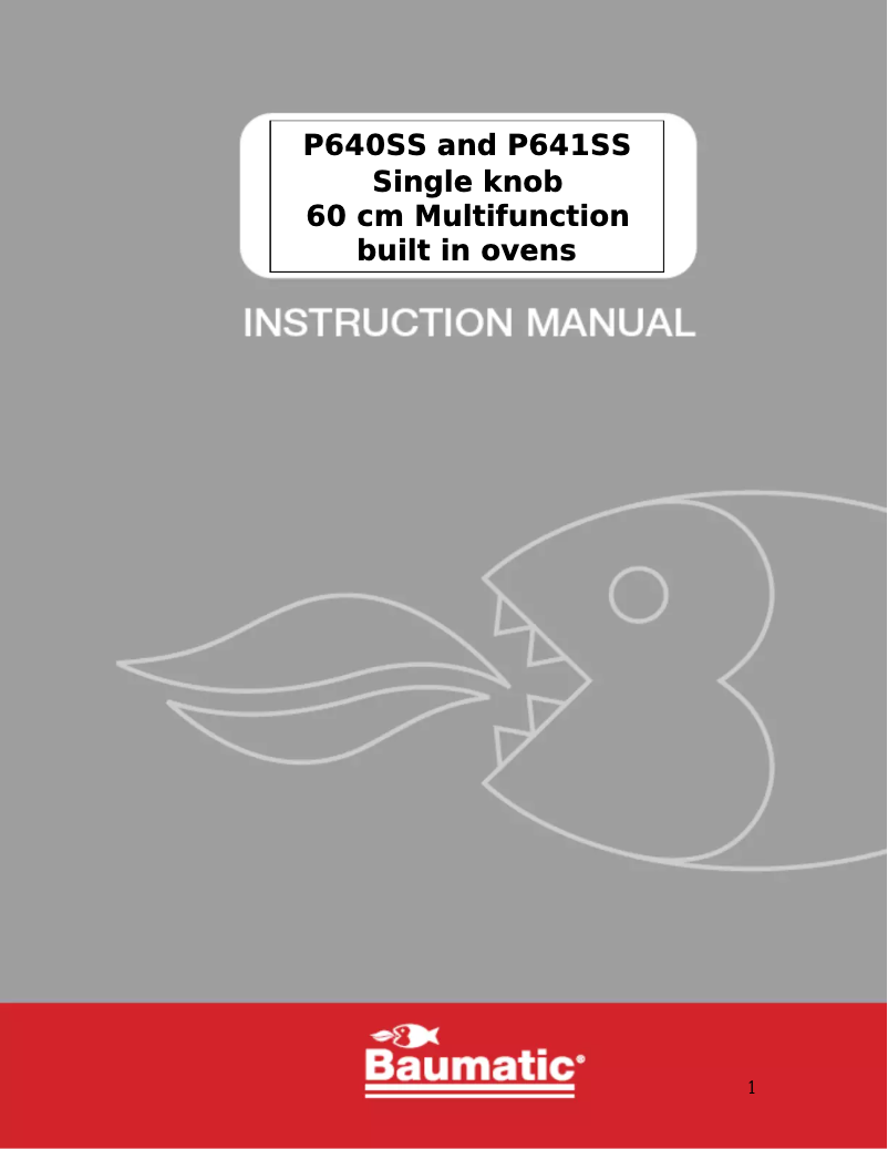 Page 1 de la notice Manuel utilisateur Baumatic P640SS