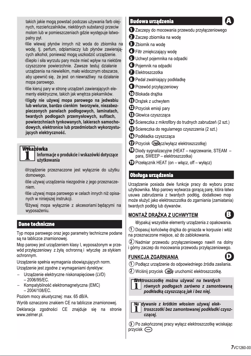 Image de la première page du manuel de l'appareil Puris VC1260