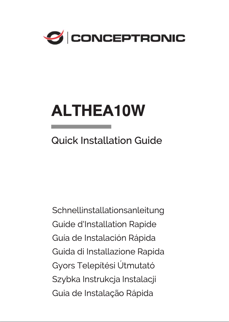 Page 1 de la notice Manuel utilisateur Equip ALTHEA10W