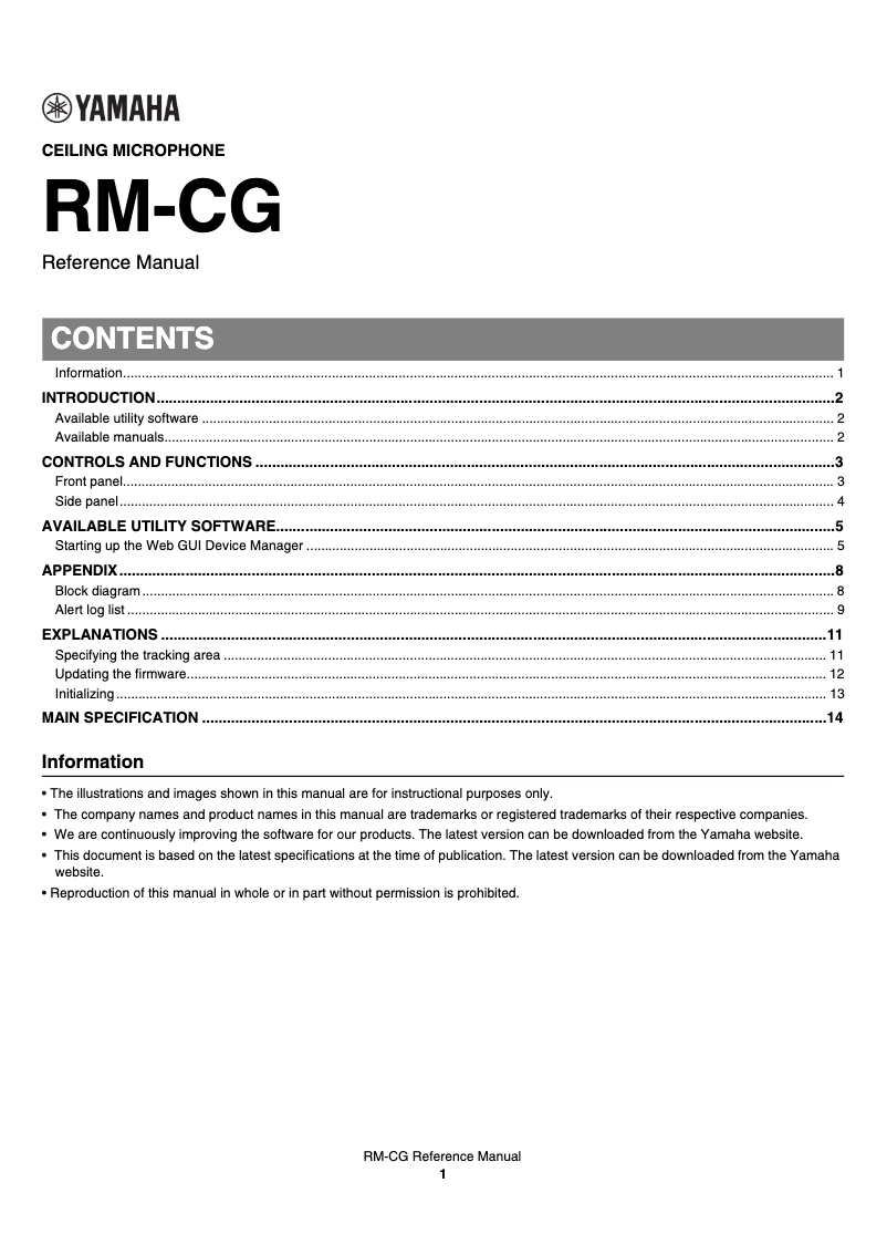 Image de la première page du manuel de l'appareil RM-CG