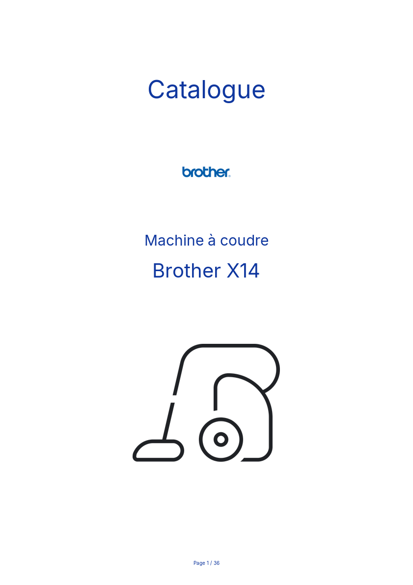 Page n°1 - Catalogue Brother X14