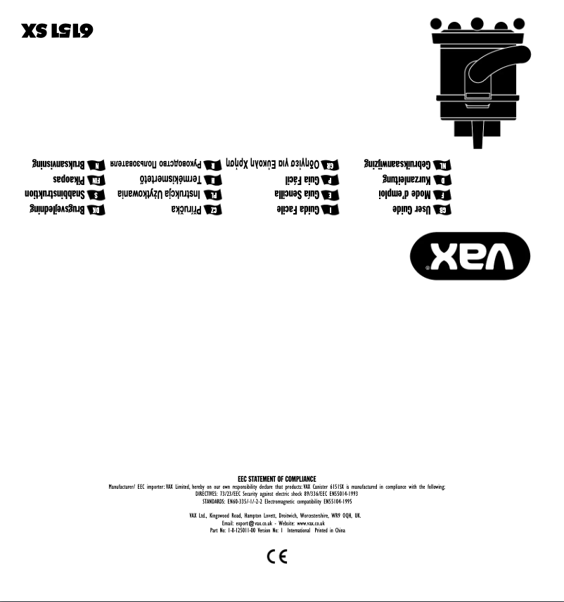 Page 1 de la notice Manuel utilisateur Vax 6131T