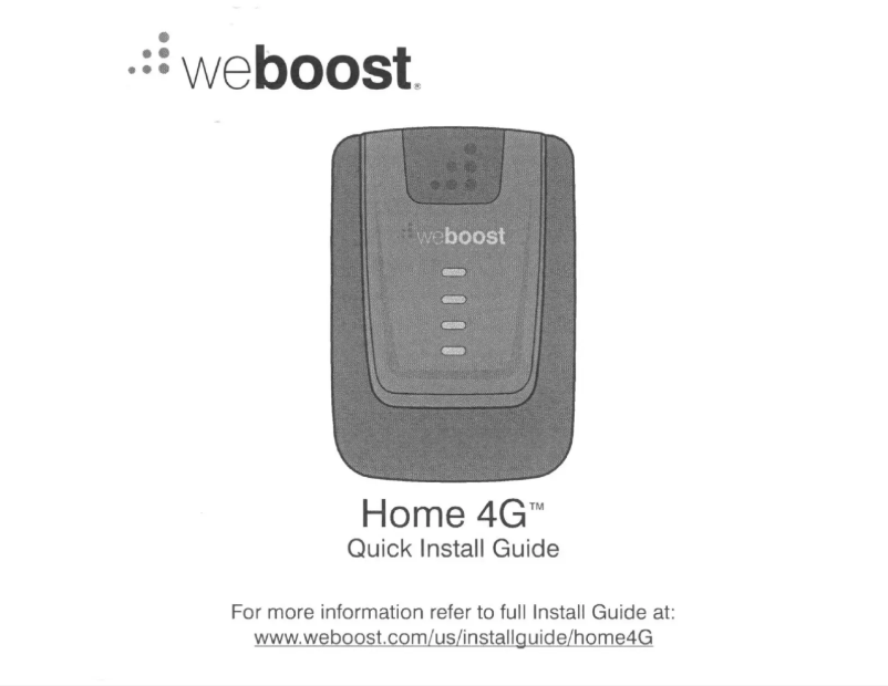 Page 1 de la notice Manuel utilisateur Wilson weBoost Home 4G