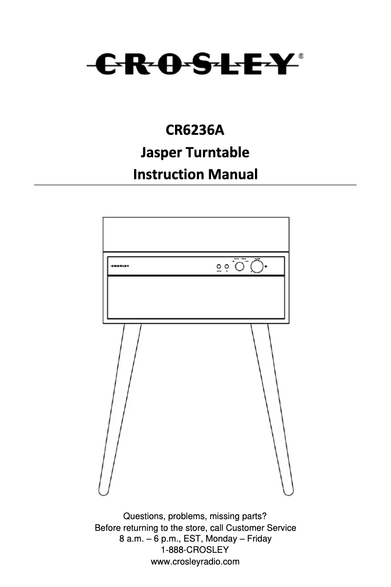 Page 1 de la notice Manuel utilisateur Crosley Jasper CR6236A