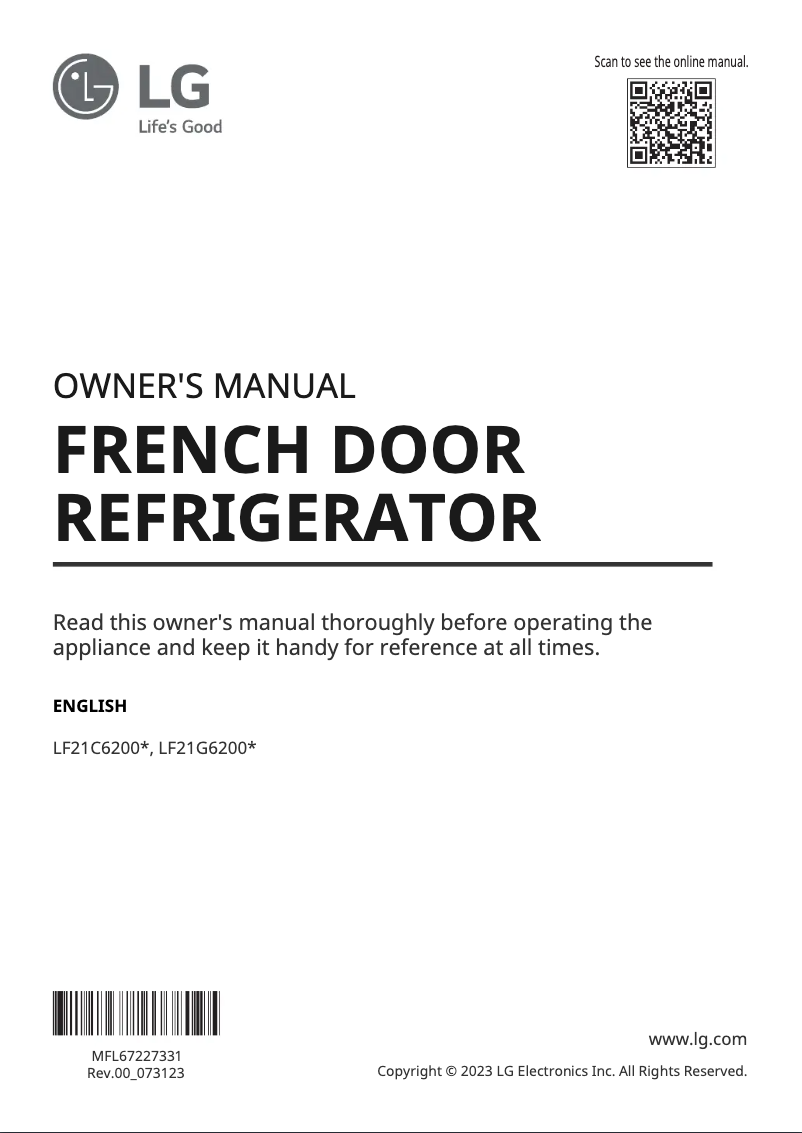 Page 1 of the manual User Manual LG LF20C6330S